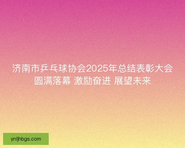 济南市乒乓球协会2025年总结表彰大会圆满落幕 激励奋进 展望未来